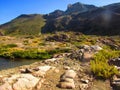 Andes mountains in Achibueno Valley, Linares, Maule, Chile Royalty Free Stock Photo