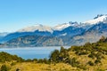 Lake and Mountains Landscape, Patagonia, Chile Royalty Free Stock Photo