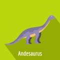 Andesaurus icon, flat style.