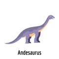 Andesaurus icon, flat style.