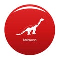 Andesaurus icon vector red