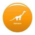 Andesaurus icon vector orange
