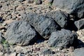 Andesite basalt on Black Mountain near Las Vegas, Nevada. Royalty Free Stock Photo