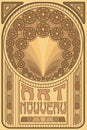 Old art nouveau card, vector