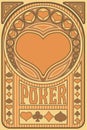 Vintage Heart ace poker playing art nouveau cards
