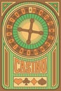 Old casino card art nouveau style, vector