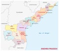 Andhra Pradesh administrative and political map, India