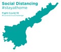 Andhra Pradesh map with Social Distancing stayathome tag