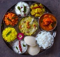 Andhra thaali meals traditional south Indian platter Royalty Free Stock Photo