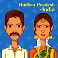 Andhrait Couple in traditional costume of Andhra Pradesh, India