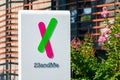 23andMe logo and sign at headquarters campus