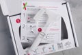 23andMe personal ancestry genetic test saliva collection kit, with tube, box and instructions