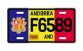 Andorra car plate design