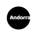 Andorra country name typography in a round shape