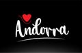 Andorra country text typography logo icon design on black background