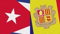 Andorra and Cuba Two Half Flags Together
