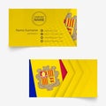 Andorra Flag Business Card, standard size 90x50 mm business card template