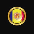 Andorra flag Golden button