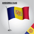 Andorra flag National flag of Andorra on a pole