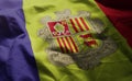 Andorra Flag Rumpled Close Up