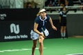 Cristina Bucsa of Spain in action against Alycia Parks of USA in Semi Final during the Credit Andorra Open Women`s Tennis
