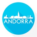 Andorra la Vella, Andorra Flat Icon. Skyline Silhouette Design. City Vector Art Famous Buildings.