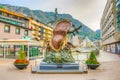 ANDORRA LA VELLA, ANDORRA, SEPTEMBER 30, 2017: Noblesse du Temps sculpture designed by Salvador Dali in Andorra la Vella Royalty Free Stock Photo