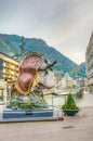 ANDORRA LA VELLA, ANDORRA, SEPTEMBER 30, 2017: Noblesse du Temps sculpture designed by Salvador Dali in Andorra la Vella Royalty Free Stock Photo