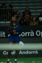 Alycia Parks of the USA receiving the trophy for the winner of the Credit Andorra Open Women`s Tennis Association WTA tennis