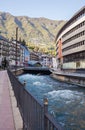 Andorra la Vella Gran Valira river city Royalty Free Stock Photo