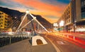 Andorra la Vella Paris bridge sunset Valira Royalty Free Stock Photo