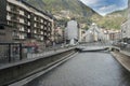 Puente de Paris bridge across Valira. Andorra la Vella, Andorra Royalty Free Stock Photo