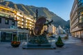 ANDORRA LA VELLA, ANDORRA, SEPTEMBER 29, 2017: Noblesse du Temps sculpture designed by Salvador Dali in Andorra la Vella Royalty Free Stock Photo