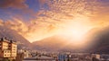 Andorra la Vella skyline in Pyrenees Royalty Free Stock Photo