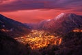 Andorra la Vella skyline at sunset Pyrenees Royalty Free Stock Photo