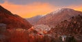 Andorra la Vella skyline at sunset Pyrenees Royalty Free Stock Photo