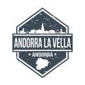 Andorra la Vella Travel Stamp Icon Skyline City Design Tourism Badge Rubber.