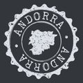 Andorra Map Seal. Silhouette Postal Passport Stamp. Round Vector Icon Postmark.