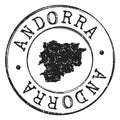 Andorra Map Silhouette Postal Passport Stamp Round Vector Icon Seal Badge. Royalty Free Stock Photo