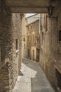 Old town narrow cobbled street. Ordino, Andorra Royalty Free Stock Photo