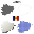 Andorra outline map set