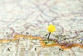 Andorra pinned on the route map Royalty Free Stock Photo