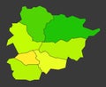 Andorra population heat map as color density illustration