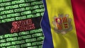 Andorra Realistic Flag with Cyber Attack Titles Illustration