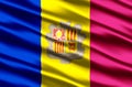 Andorra realistic flag illustration.