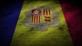 Andorra Realistic Flag, Old Worn Fabric Texture, 3D Illustration