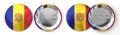 Andorra - round badges with country flag on white background
