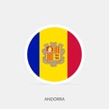 Andorra round flag icon with shadow