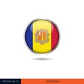 Andorra round flag vector design.