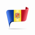Andorran flag map pointer layout. Vector illustration. Royalty Free Stock Photo
